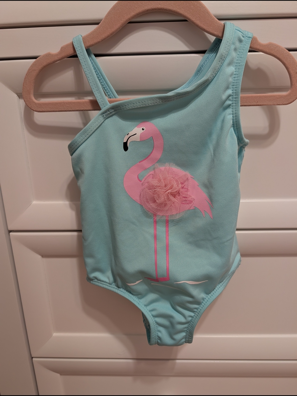 Wippette Baby Girls One-Piece Swimsuit with Pink Flamingo - Aqua 18 Months